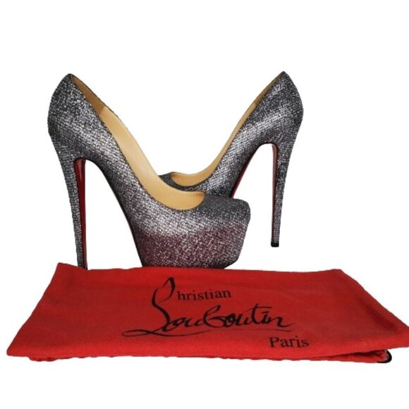 Christian Louboutin Daffodile 160 Metallic Platform Pumps Heels - Picture 7 of 7